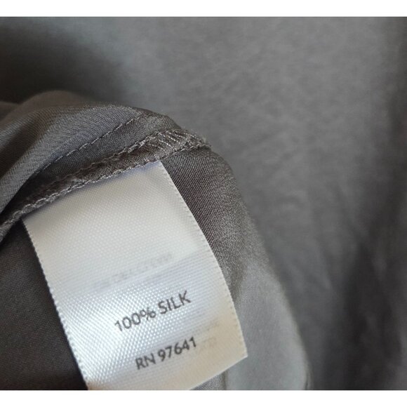 J.Jill 100% Silk Pleated Ruffled Sleeveless Blouse Top Grey/Silver Size 2X Plus - Picture 8 of 10